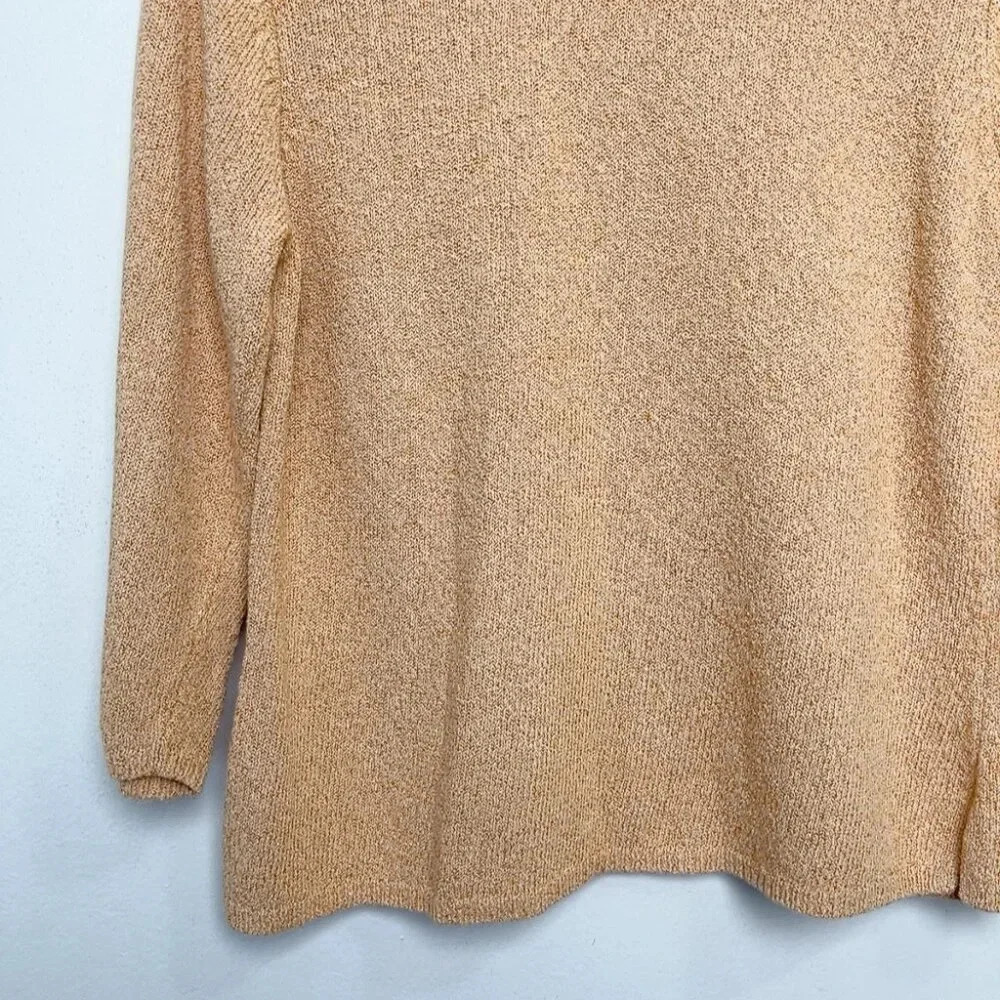 Talbots Womens XLarge Textured Keyhole Cotton Orange Knitted Sweater - Picture 9 of 15